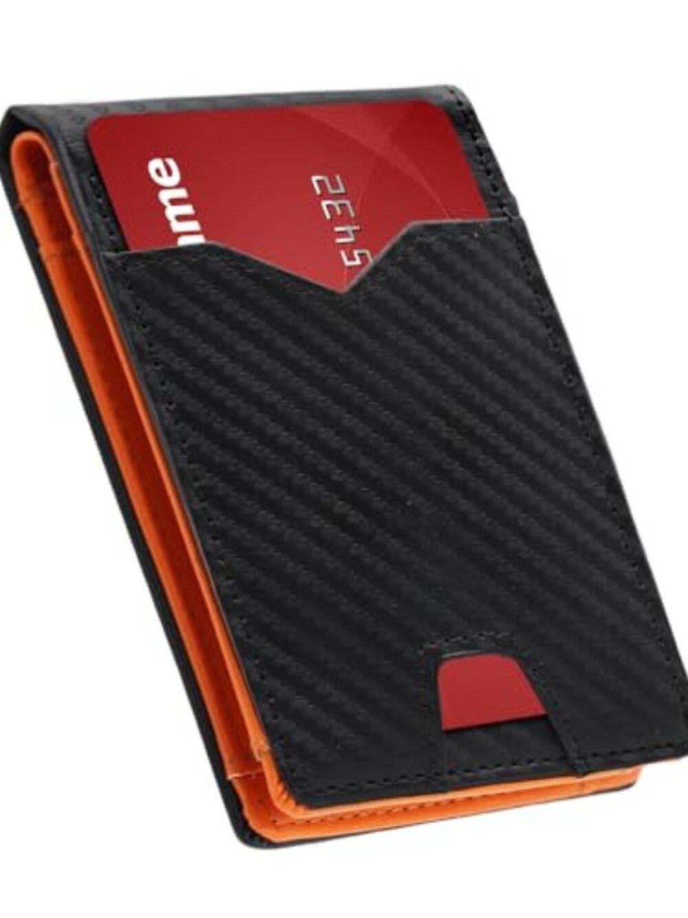New - Men's Wallet slim wallet Carbon Fiber Bi-Fold Wallet
